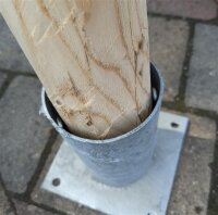 Rundholz Kastanie Höhe 100 cm Durchmesser ca 8cm Mit Einschlagbodenhülse (+11,50 Euro)