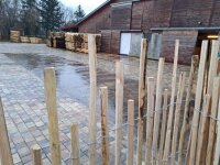 Kastanie Staketenzaun Dolomit 150/180 cm hoch, 5m-Rolle, Lattabstand ca 4-6cm