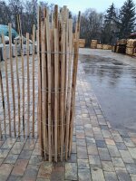 Kastanie Staketenzaun Dolomit 150/180 cm hoch, 5m-Rolle, Lattabstand ca 4-6cm