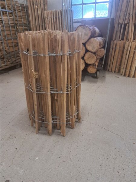 NEU Staketenzaun Eiche 80 cm hoch, 10m-Rolle, Lattabstand ca 8-10cm