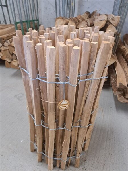NEU Staketenzaun Eiche 80 cm hoch, 5m-Rolle, Lattabstand ca 4-6cm