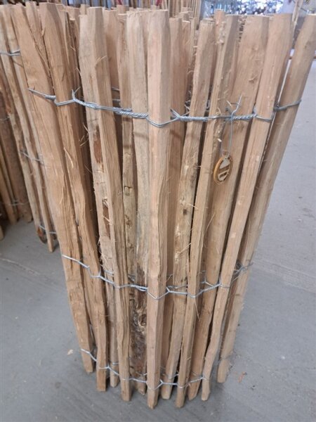 NEU Staketenzaun Eiche 100 cm hoch, 5m-Rolle, Lattabstand ca 4-6cm