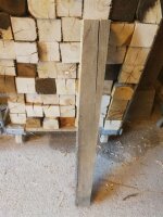 Vierkantpfosten Kastanie 80cm Länge 8x8, grau