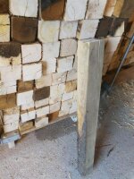 Vierkantpfosten Kastanie 80cm Länge 8x8, grau