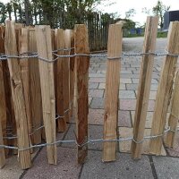 Proline Staketenzaun Kastanie 40 cm hoch, 1m-Schnittware bis max 9m Länge, Lattabstand 4-6cm