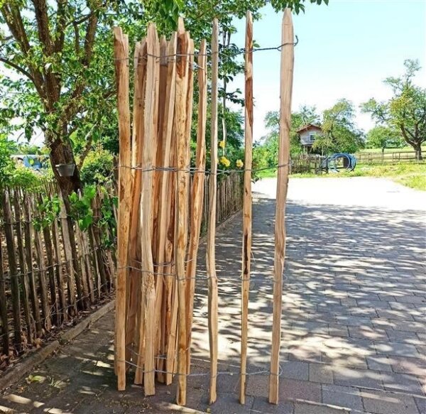 Proline Staketenzaun Kastanie 150 cm hoch, 1 m-Schnittware bis max 4m Länge, Lattabstand ca 8-10cm