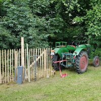 Proline Staketenzaun Kastanie 120 cm hoch, 10m-Rolle, Lattabstand ca 4-6cm