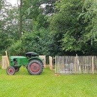 Proline Staketenzaun Kastanie 120 cm hoch, 1m-Schnittware bis max 9m Länge, Lattabstand ca 4-6cm