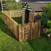 Proline Staketenzaun Kastanie 80 cm hoch, Schnittware 1-9m, Lattabstand ca 2-4cm