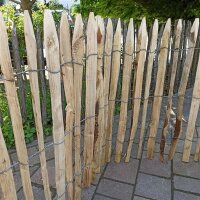 Proline Staketenzaun Kastanie 80 cm hoch, 10m Länge, Lattabstand ca 2-4cm