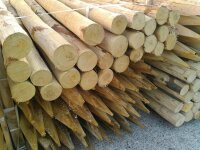 Zaunpfahl Kastanie Höhe 200 cm rund, z.B. Torpfahl, Durchmesser 10-12cm mit Spitze