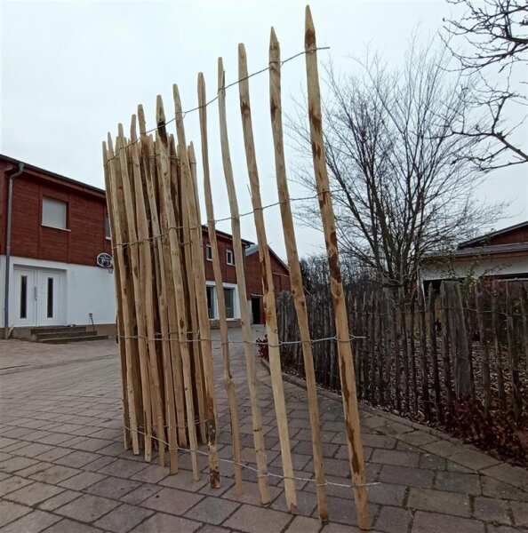 Proline Staketenzaun Kastanie 175 cm hoch, 1 m-Schnittware bis max 4m Länge, Lattabstand ca 8-10cm