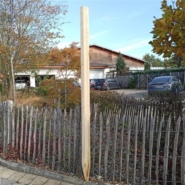 Fünfkant-Zaunpfahl Kastanie Höhe 200 cm zu Zaun Höhe 150 cm Durchmesser ca 7-9 cm mit Spitze