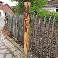 Zaunpfahl Kastanie Höhe 100 cm rund zu Zaun Höhe 40, 50 und 60 cm Durchmesser ca 8-10cm mit Spitze