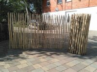 Proline Staketenzaun Kastanie 120 cm hoch, Schnittware 1-9m, Lattabstand ca 2-4cm
