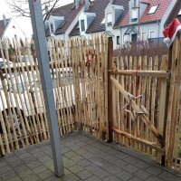 Proline Staketenzaun Kastanie 150 cm hoch, 5m Länge, Lattabstand ca 2-4cm