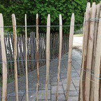 Proline Staketenzaun Kastanie 100 cm hoch, 1m-Schnittware bis max 9m Länge, Lattabstand ca 8-10cm