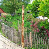 Zaunpfahl Kastanie Höhe 175 - 180 cm rund zu Zaun...