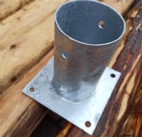 Pfostenschuh rund anschraubbar für 80mm Rundholz