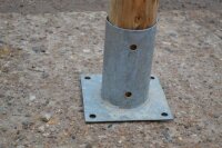 Pfostenschuh rund anschraubbar für 80mm Rundholz