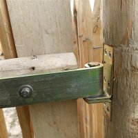 Beschlagsatz mit Anschraubkloben (inkl. Schraubenkit in Edelstahl) für ein einflügeliges Tor.