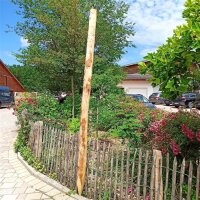 Zaunpfahl Kastanie Höhe 225 cm rund zu Zaun...
