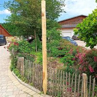 Zaunpfahl Kastanie Höhe 225 cm rund zu Zaun...