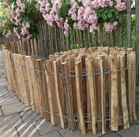Proline Staketenzaun Kastanie 40 cm hoch, 10m-Rolle, Lattabstand ca 2-4cm